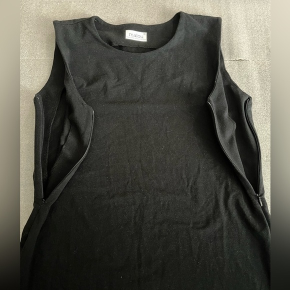 [2]Malou Black Tencel Organic Cotton Stretchy Shift knee Dress - Picture 4 of 7